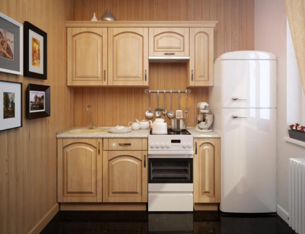 Дизайн кухни 6 квадратных метров с холодильником и газовой плитой
