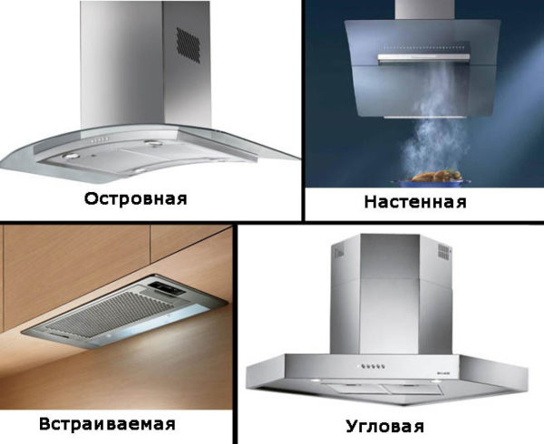 Разновидности кухонных вытяжек