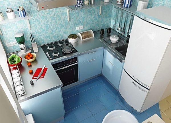 Kuhinjski raspored od 6 metara s hladnjakom: fotografije dobrih primjera i savjeti za dizajn