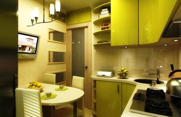 Еще фото дизайна кухни 6 кв. м в оливковом цвете