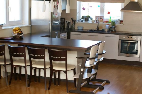 Барные стулья на кухне с барной стойкой