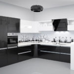 Черно-белые кухни – дизайн