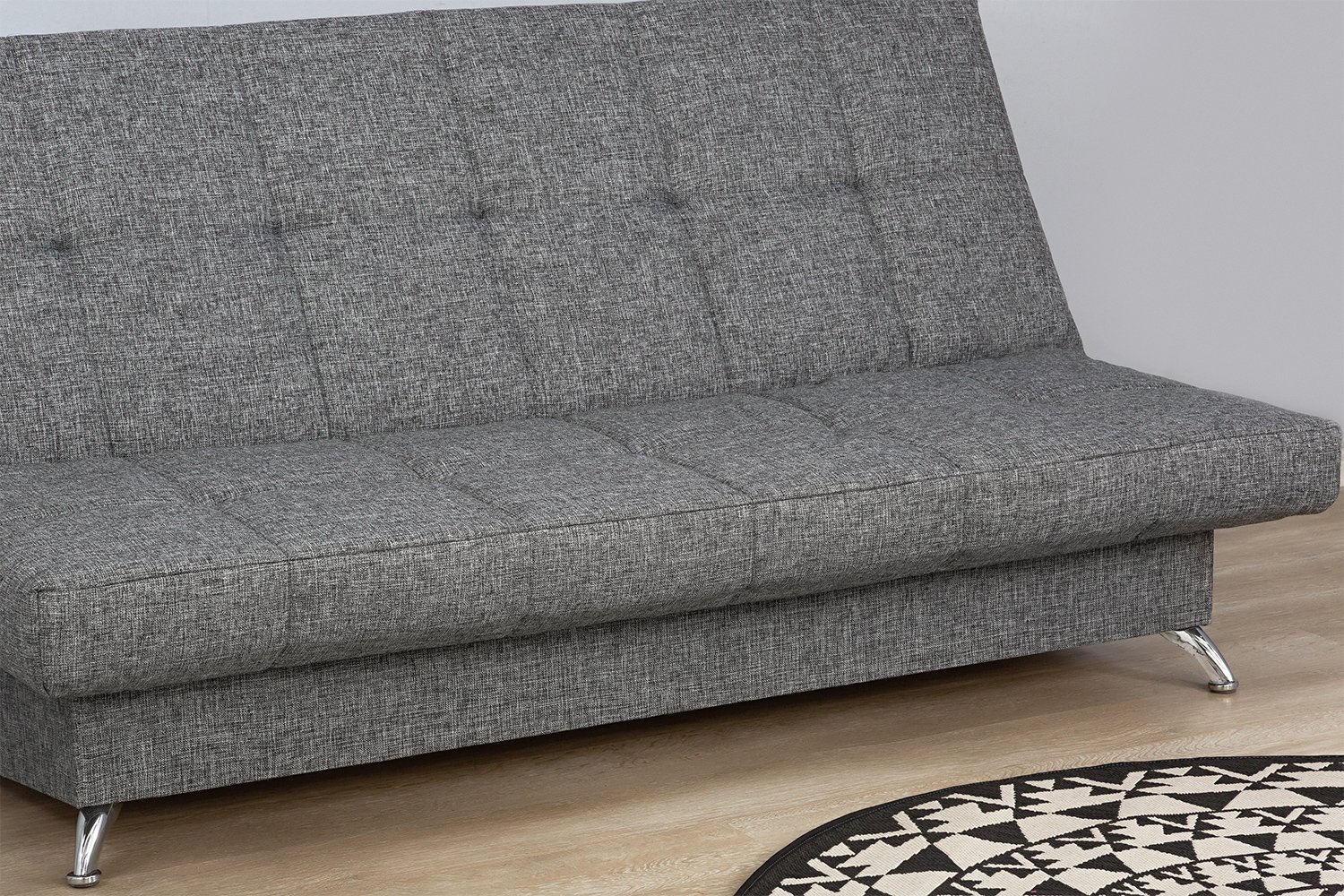 серый угловой диван без подлокотников