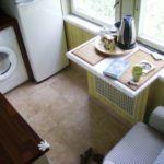 Подоконник -столешница на кухне в хрущевке 7