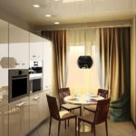 Шторы на кухне в стиле хай-тек должны быть холодных нейтральных оттенков