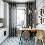 Малогабаритная кухня 7м кв. в скандинавском стиле отличается чистотой и прохладой