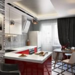 7 Дизайн кухни 7 кв. м в стиле хай тек отличается строгостью и холодными цветами