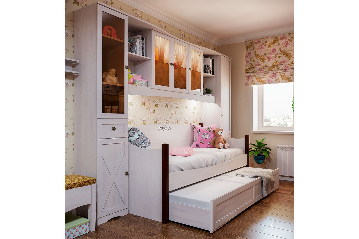 Детская мебель кровать и шкаф