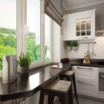 Стол-подоконник на маленькой кухне 4