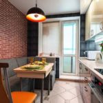 Дивани в обеденной зоне на маленькой кухне 3