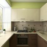 Кухонный фартук рабочей зоны можно выложить керамической плиткой