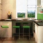 Такой выбор обеденной зоны будут очень удачным для вашей тесной кухни