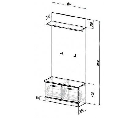 Ширина вешалки для одежды в прихожую