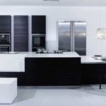Черно-белые кухни – дизайн