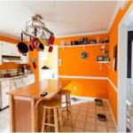 Интерьер кухни в оранжевом цвете фото