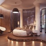 изумительный вид потолка в спальне из гипсокартона