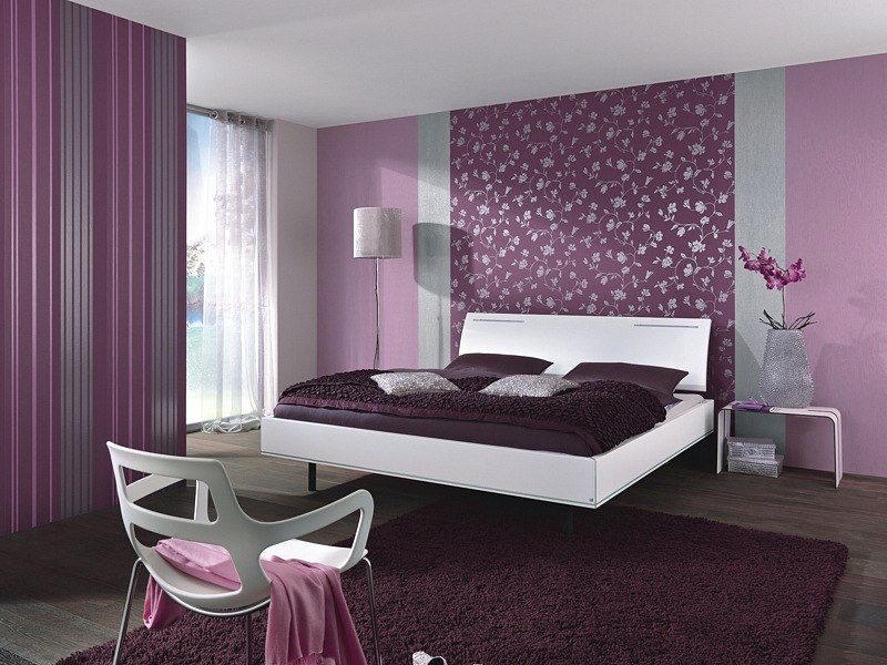 Izrada ljubičaste spavaće sobe ili lila, primjeri fotografija