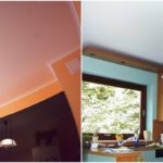 Окрашенный потолок на кухне