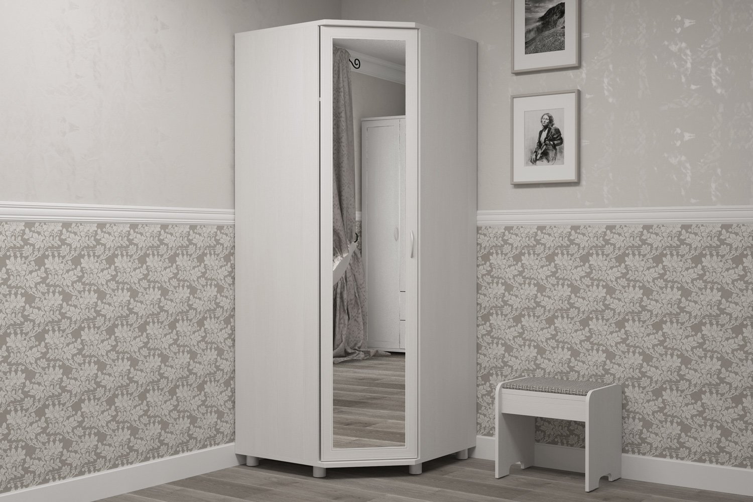 Шкаф для одежды 4-дверный Ника-Люкс 160,2х205,6х54,6 см, бодега белая
