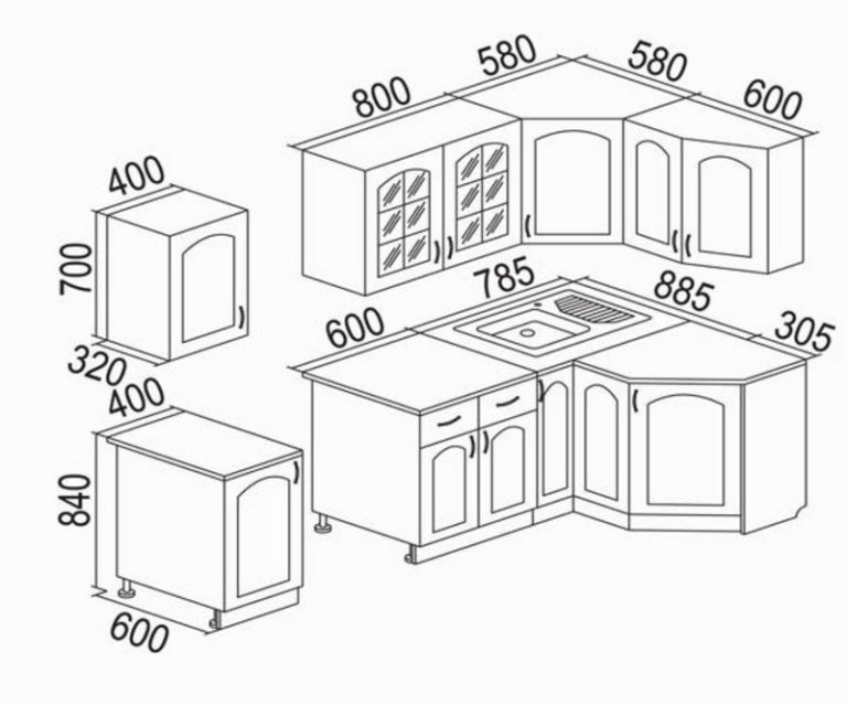 Схема кухонного гарнитура