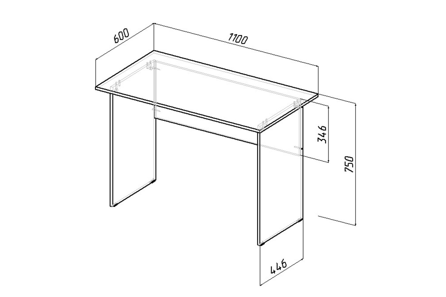 минимальная ширина стола для компьютера