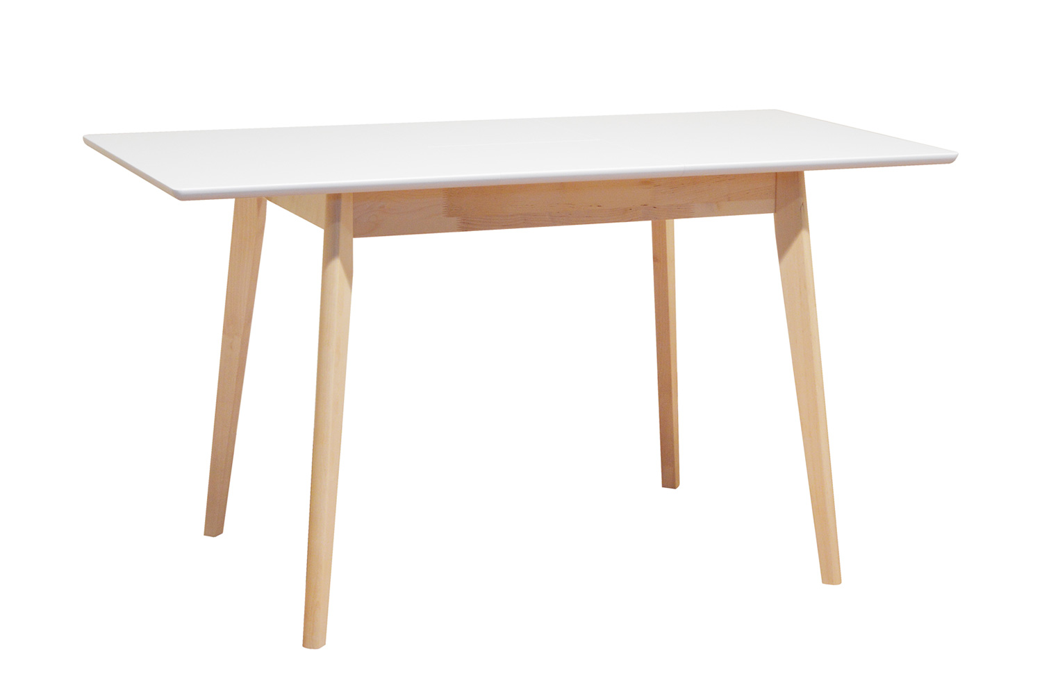 Обеденный стол белый с деревянной столешницей